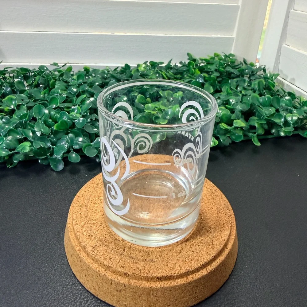 Rare Vintage Starbucks Clear Glass Shot Cup with White Swirl Logo